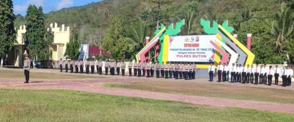 Peringatan Hari Olahraga Nasional yang di gelar Polres Buton, Sabtu (09/09).