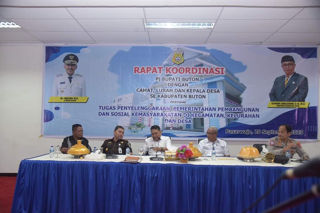 Pj. Bupati Buton Gelar Rakor dengan Camat, Lurah dan Kades se-Kabupaten Buton