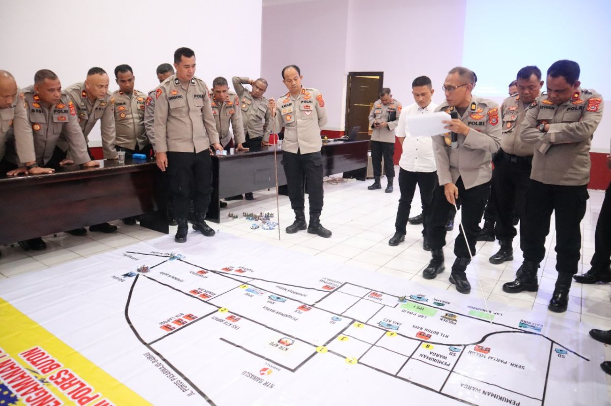 Polres Buton Gelar Tactical Floor Game untuk Kesiapan Pemilu 2024