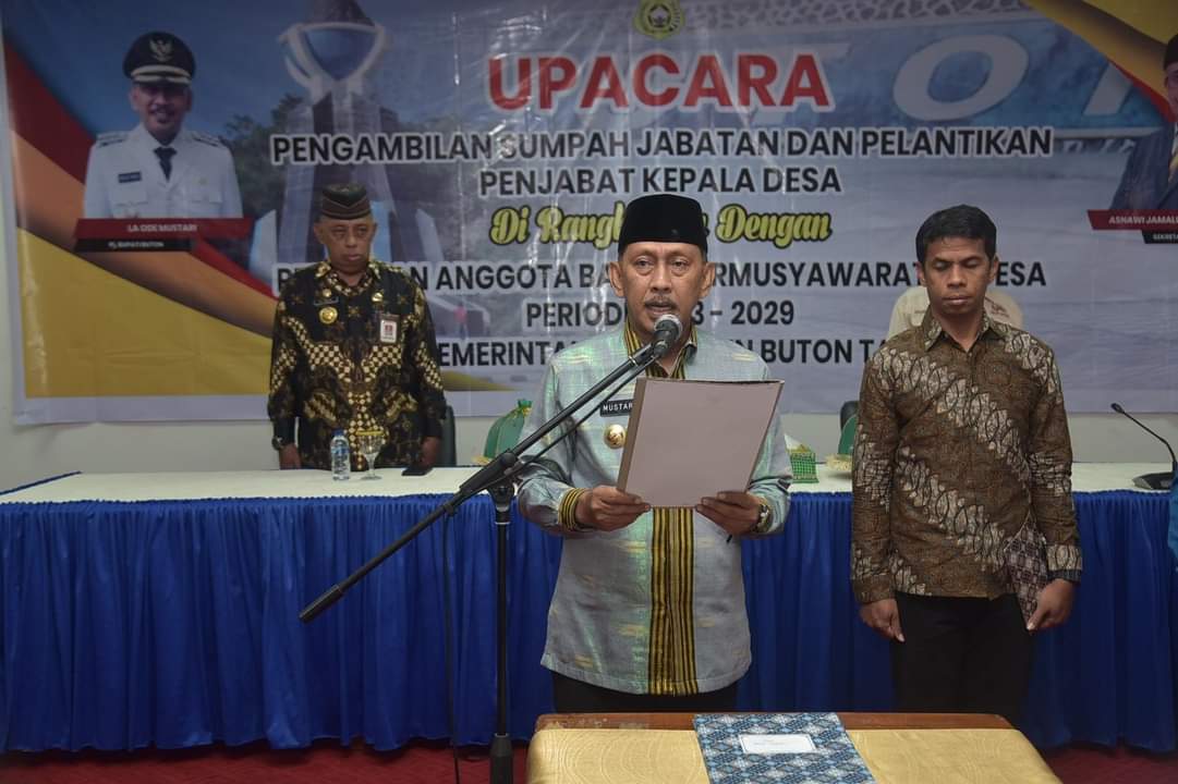 Pj. Bupati Buton Lantik Pj. Kades dan BPD PAW
