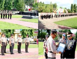 Kapolres Buton Pimpin Upacara Kenaikan Pangkat 32 Anggota