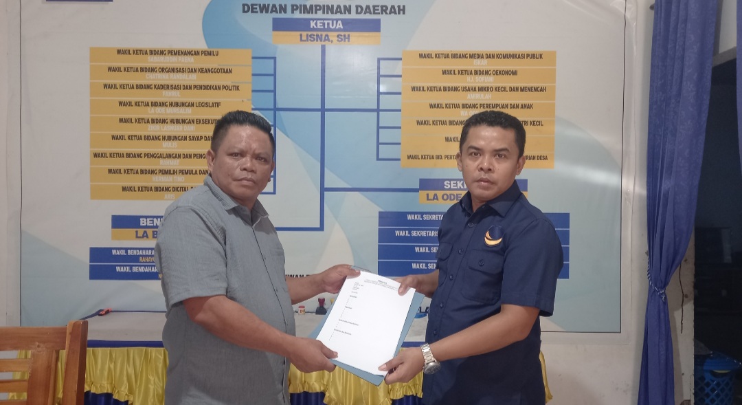 Partai NasDem Buka Pendaftaran Cakada, Pasangan Arimusdi - La Ode Rafiun Pendaftar Pertama
