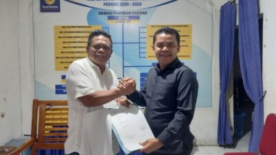 Partai NasDem Terima Berkas Pendaftaran Pasangan Arimusdi – Rafiun