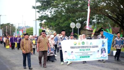 Kafilah Buton Ramaikan Pawai Taaruf MTQ Ke-XXX Sultra di Konawe Utara