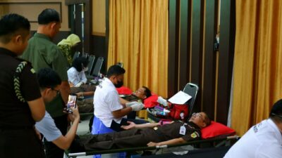 HBA Ke – 64 Kejati Sultra Gelar Baksos Donor Darah