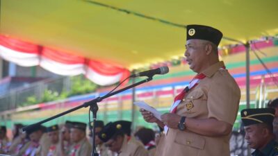 Sekda Buton Pimpin Apel Besar Pramuka Tingkat Kabupaten Buton