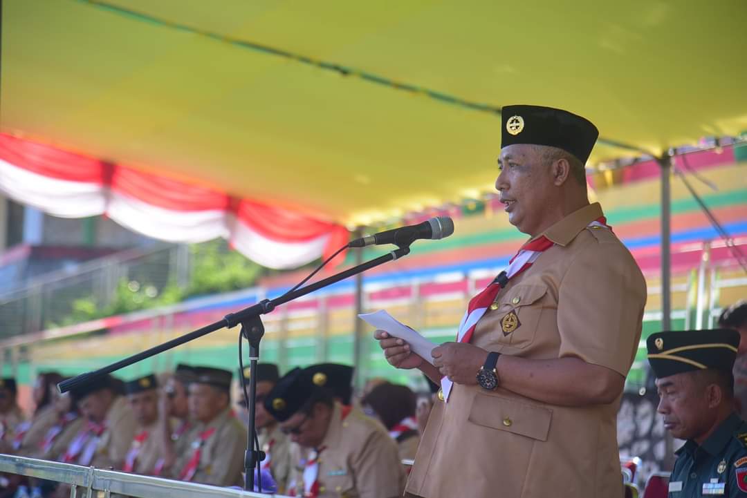Sekda Buton Pimpin Apel Besar Pramuka Tingkat Kabupaten Buton