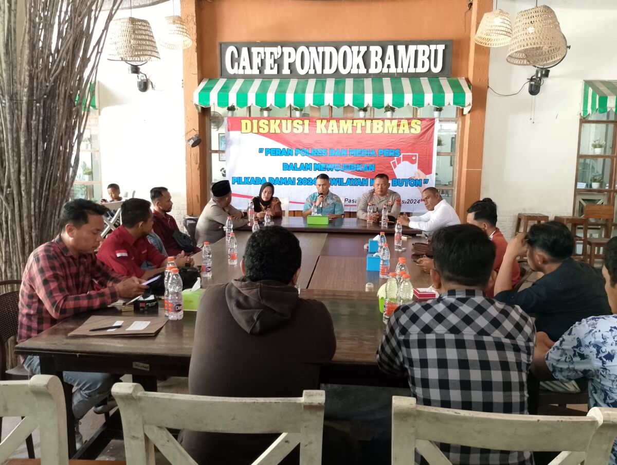 Wujudkan Pilkada Damai, Polres Buton Diskusi Bersama Insan Pers