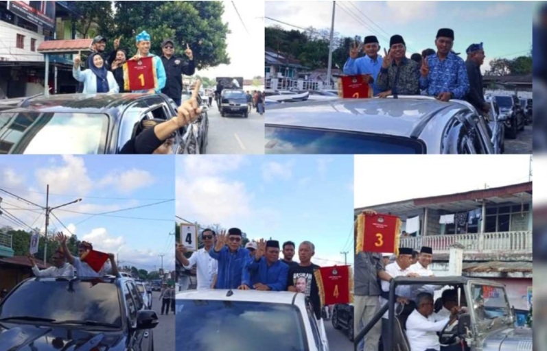 Enam Paslon Ikuti Pawai Keliling Pilkada Buton
