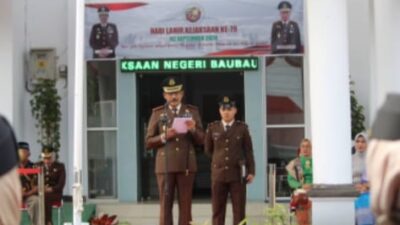 Kajari Baubau Pimpin Upacara Peringatan Hari Lahir Kejaksaan Ke-79