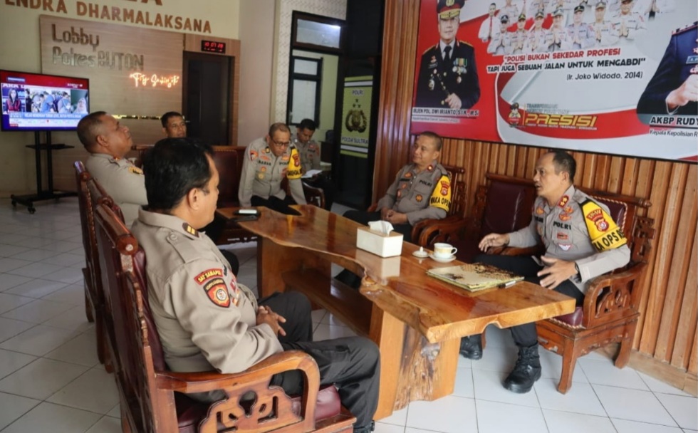 PAM Kampanye Paslon, Kapolres Buton Gelar Anev Kesiapan Personel