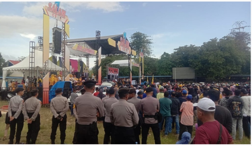 Polres Buton Terjunkan Puluhan Personel Amankan Kampanye Paslon