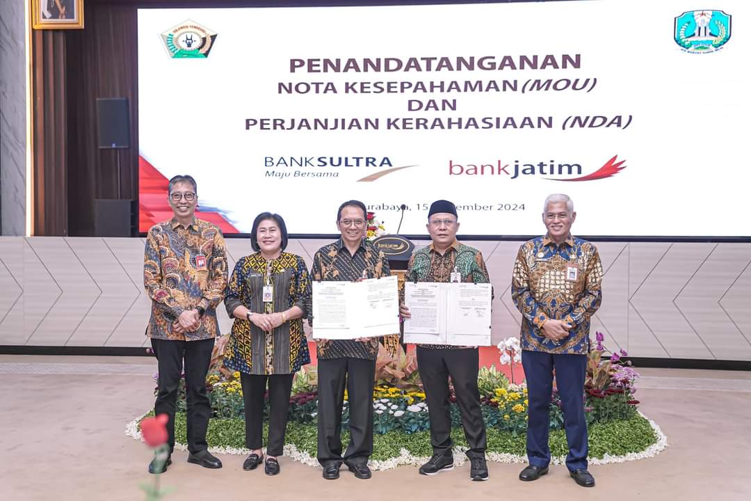 Pemprov Sultra Tandatangani MoU dan NDA antara Bank Sultra dan Bank Jatim