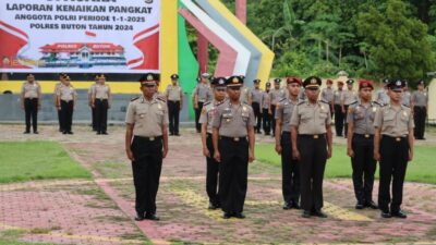 36 Personil Polres Buton Naik Pangkat