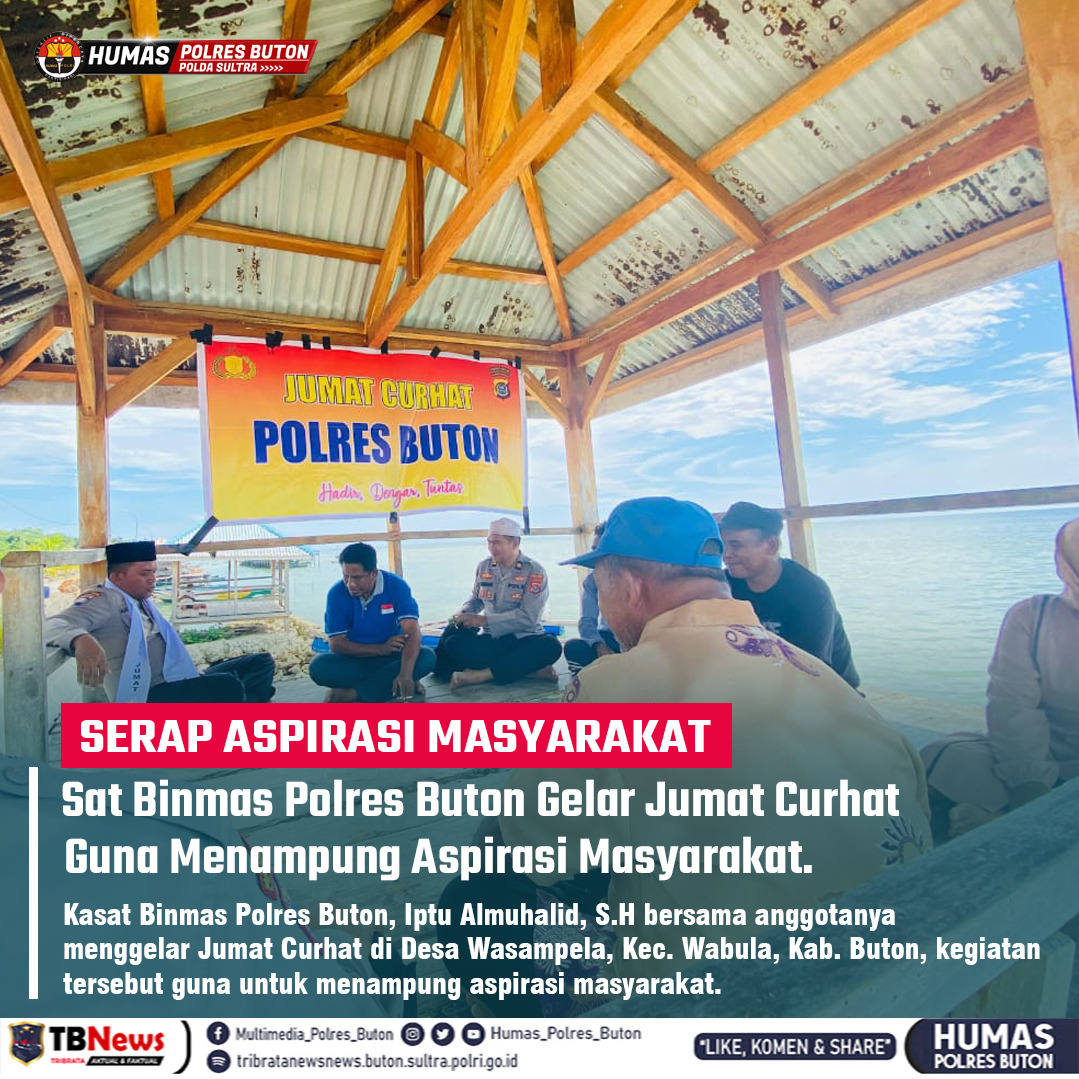 Jumat Curhat, Sat Binmas Polres Buton Ajak Warga Desa Wasampela Cegah Anak Nakal