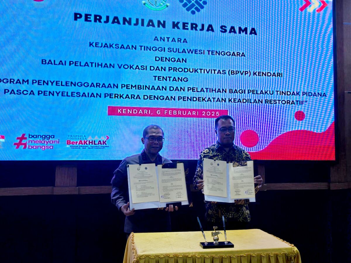 Kejati Sultra – BPVP Kerjasama Pelatihan bagi Pelaku Tindak Pidana