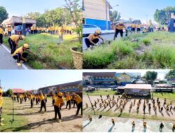 Polisi – TNI Kerja Bakti di Lapangan Pasarwajo Buton
