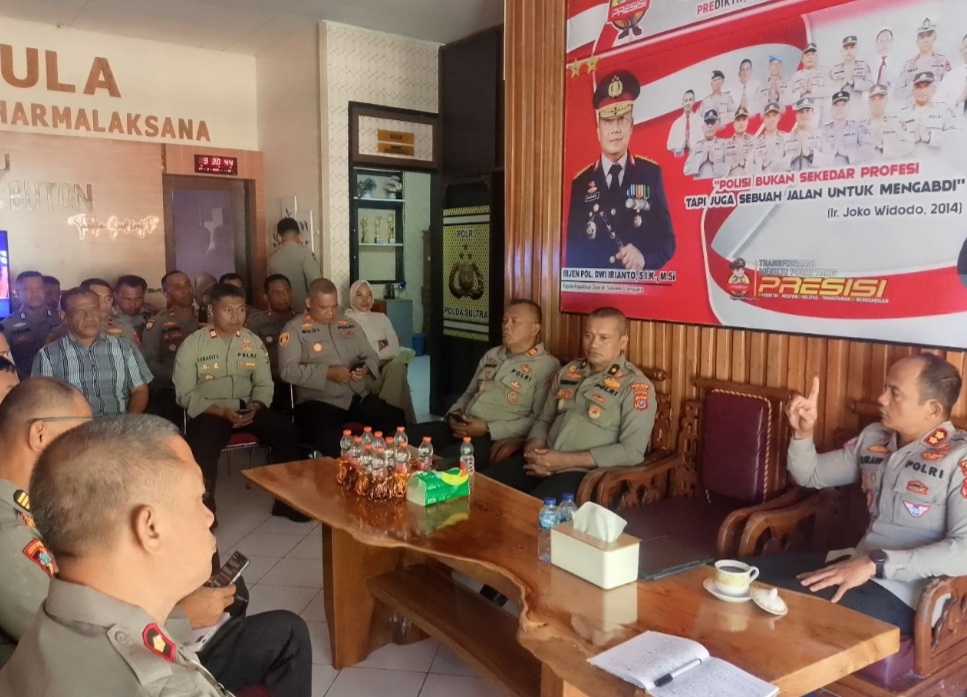 PAM Jelang Ramadhan, Kapolres Buton Pimpin Rapat Bersama Para Pejabat Utama Polres Buton