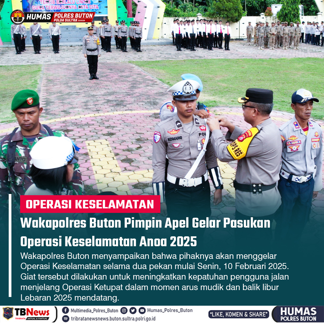 Polres Buton Gelar Operasi Keselamatan Anoa 2025