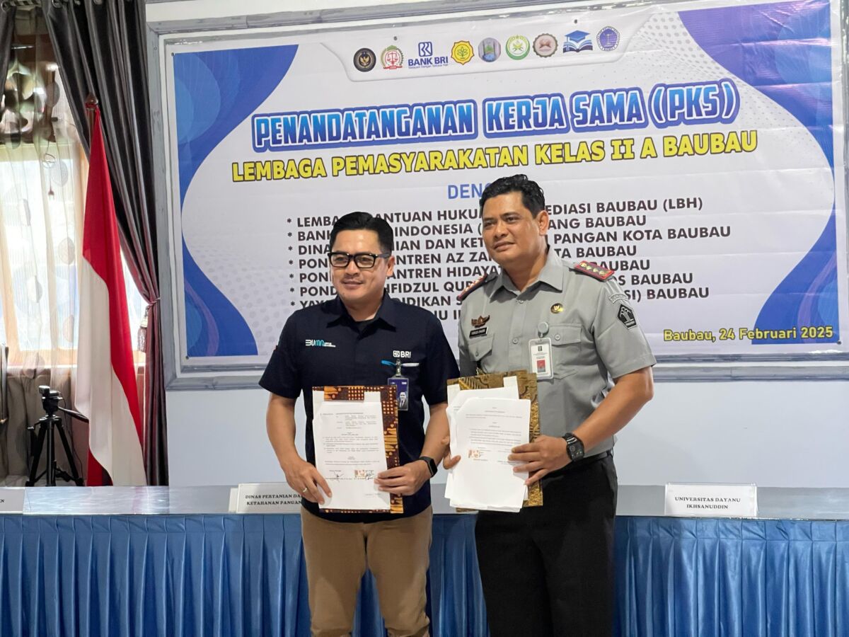 BRI dan Lapas Kelas IIA Baubau Tandatangani MoU Pelayanan Perbankan