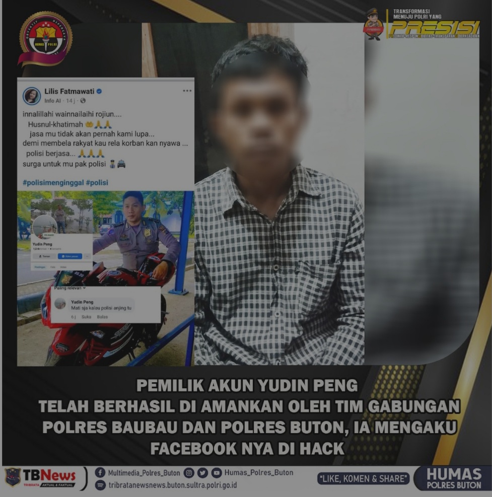 Pemilik Akun Yudin Peng Berhasil Diamankan