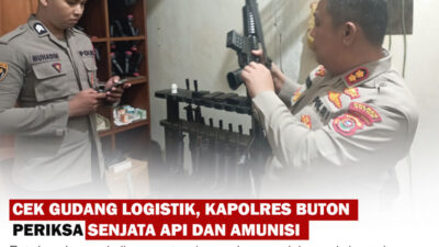 Kapolres Buton Periksa Senjata Api dan Amunisi Anggota juga Ruang Tahanan