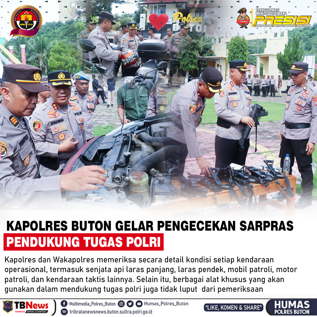 Kapolres Buton Cek Sarpras Pendukung Tugas Polri