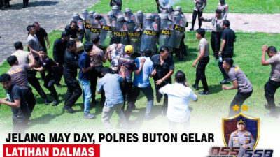 Jelang Hari Buruh, Polres Buton Gelar Latihan Pengendalian Massa