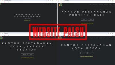 Beredar Situs Web Palsu Satker Kementerian ATR/BPN