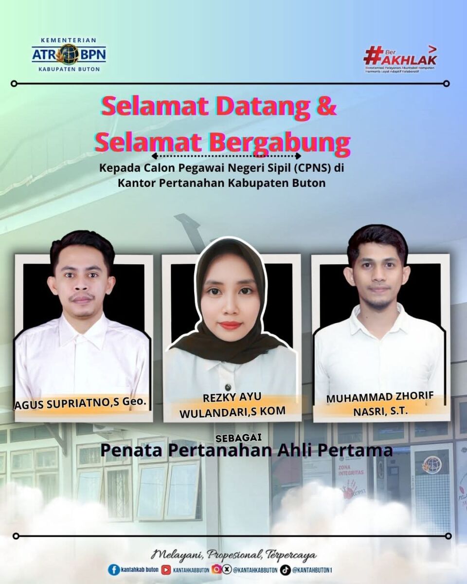 BPN Buton Tambah Pegawai Baru