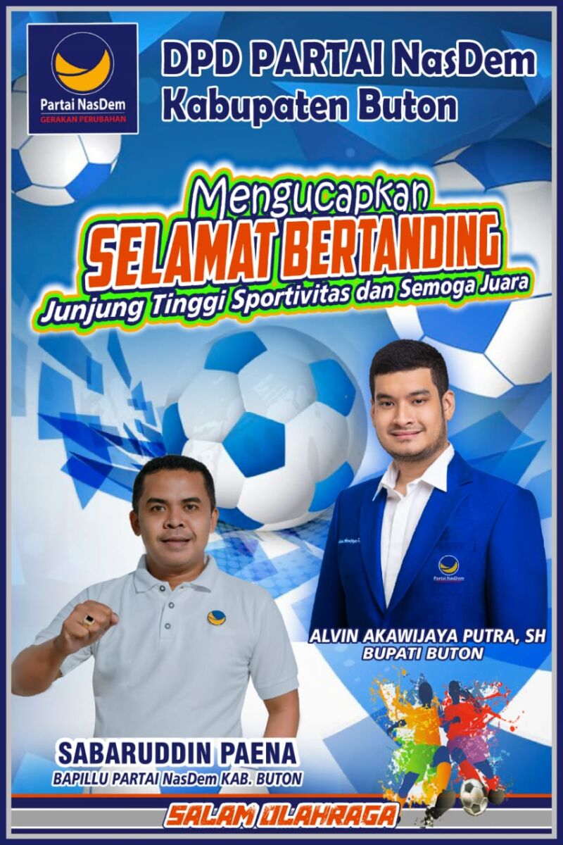 Partai NasDem Buton Suplai Air Mineral bagi Atlet selama Pertandingan HUT