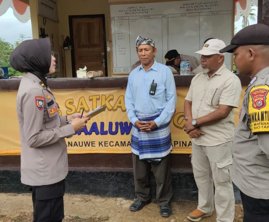 Ditbinmas Polda Sultra Lakukan Penilaian Siskamling di Desa Matanauwe