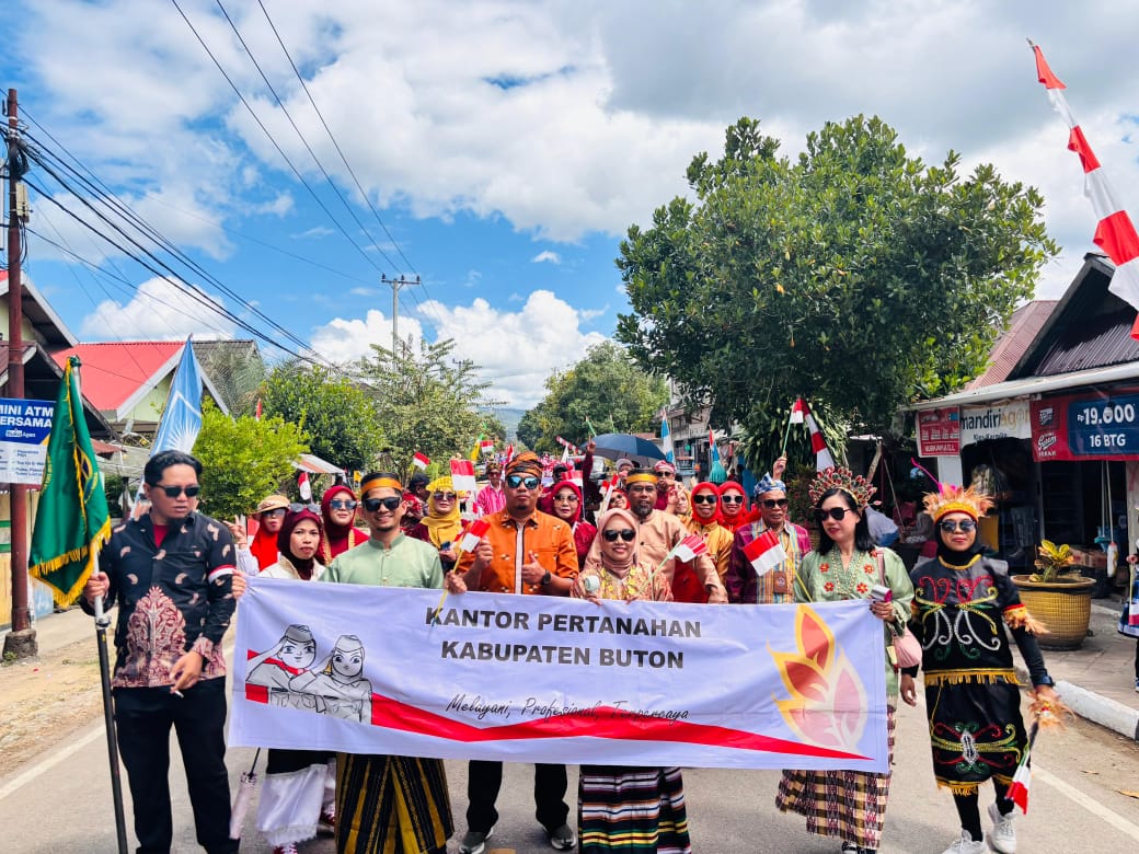 BPN Buton Ikut Meriahkan Karnaval Merah Putih