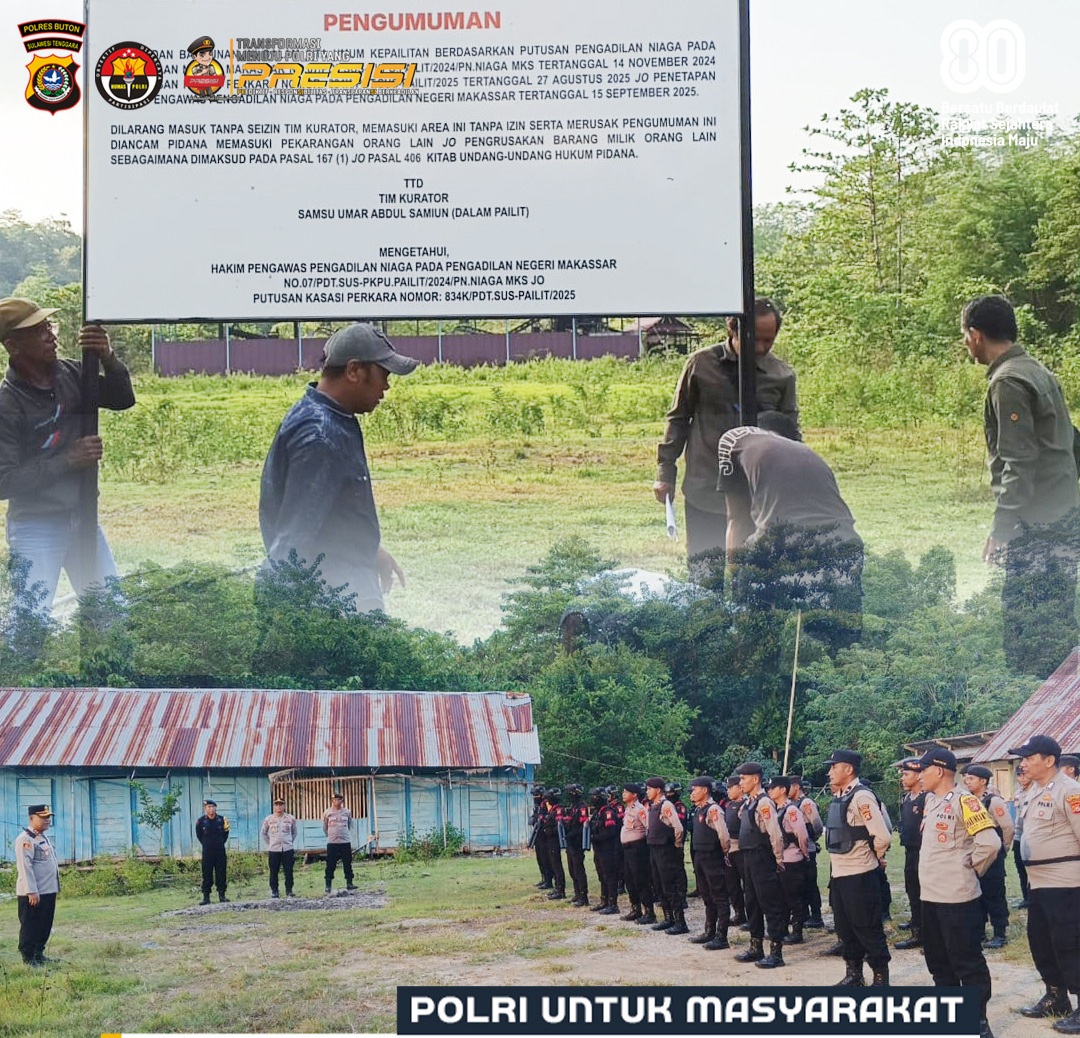 Polres Buton Amankan Penyegelan Aset Milik Eks Bupati Umar Samiun