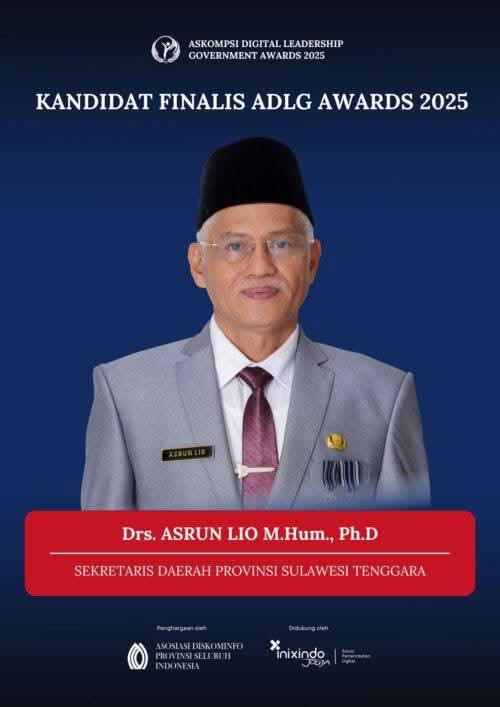 Sekda Sultra Asrun Lio Masuk 15 Finalis Nasional ADLGA 2025
