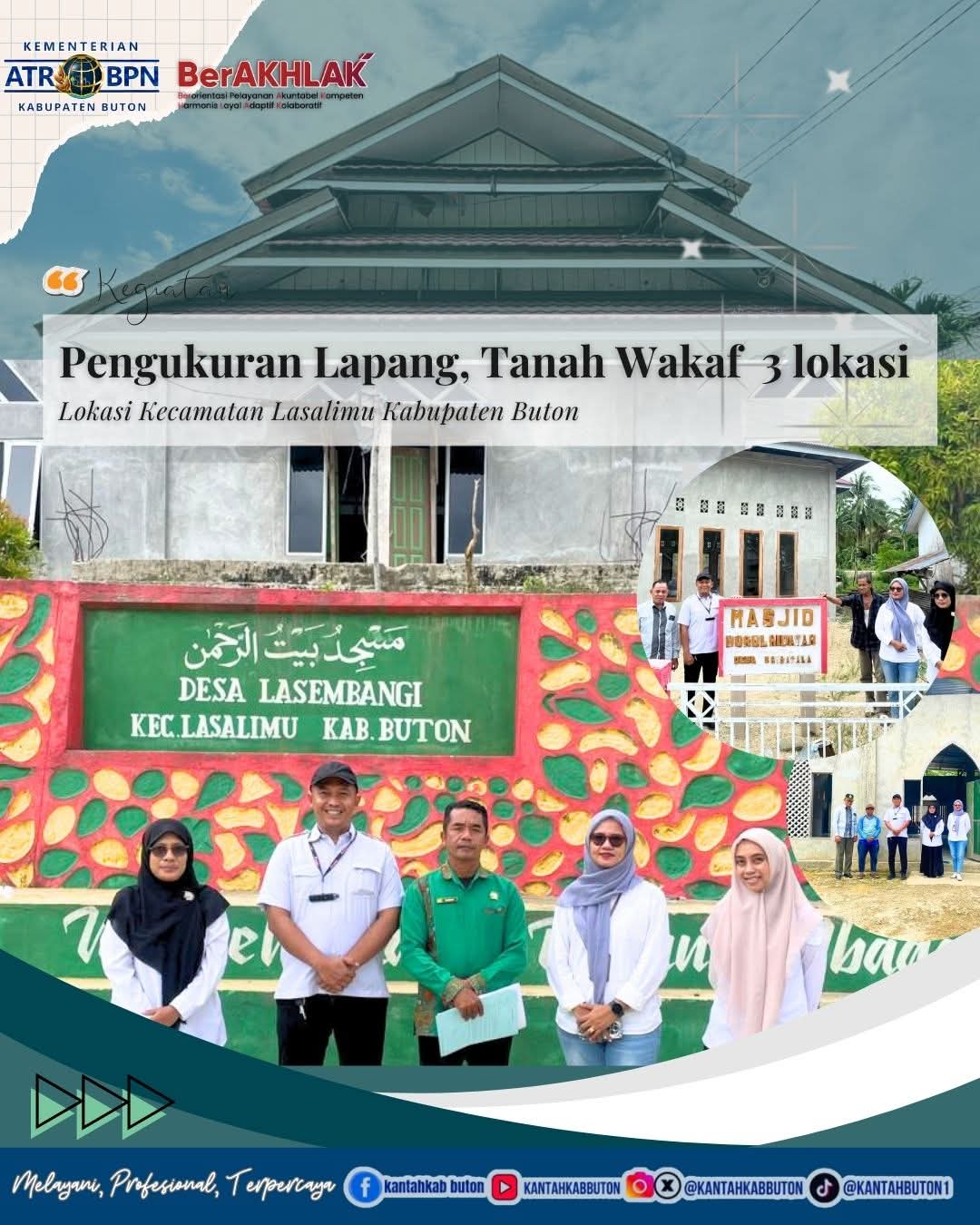 Lagi, Tim Kantah Buton Lakukan Pengukuran Tanah Wakaf