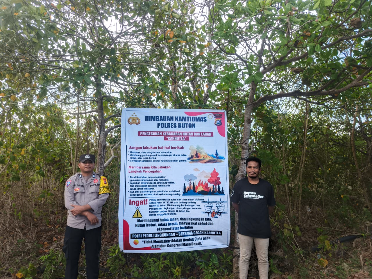 Bhabinkamtibmas Polsek Siompu Sosialisasi Karhutla