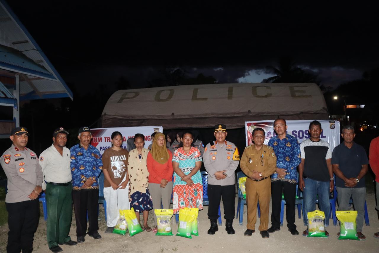 Kapolres Buton Bersama Tim Trauma Healing Berikan Bantuan Kepada Korban