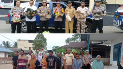 Lagi, Polres Buton Bersama Dinas Sosial Salurkan Bansos Untuk Korban Kebakaran