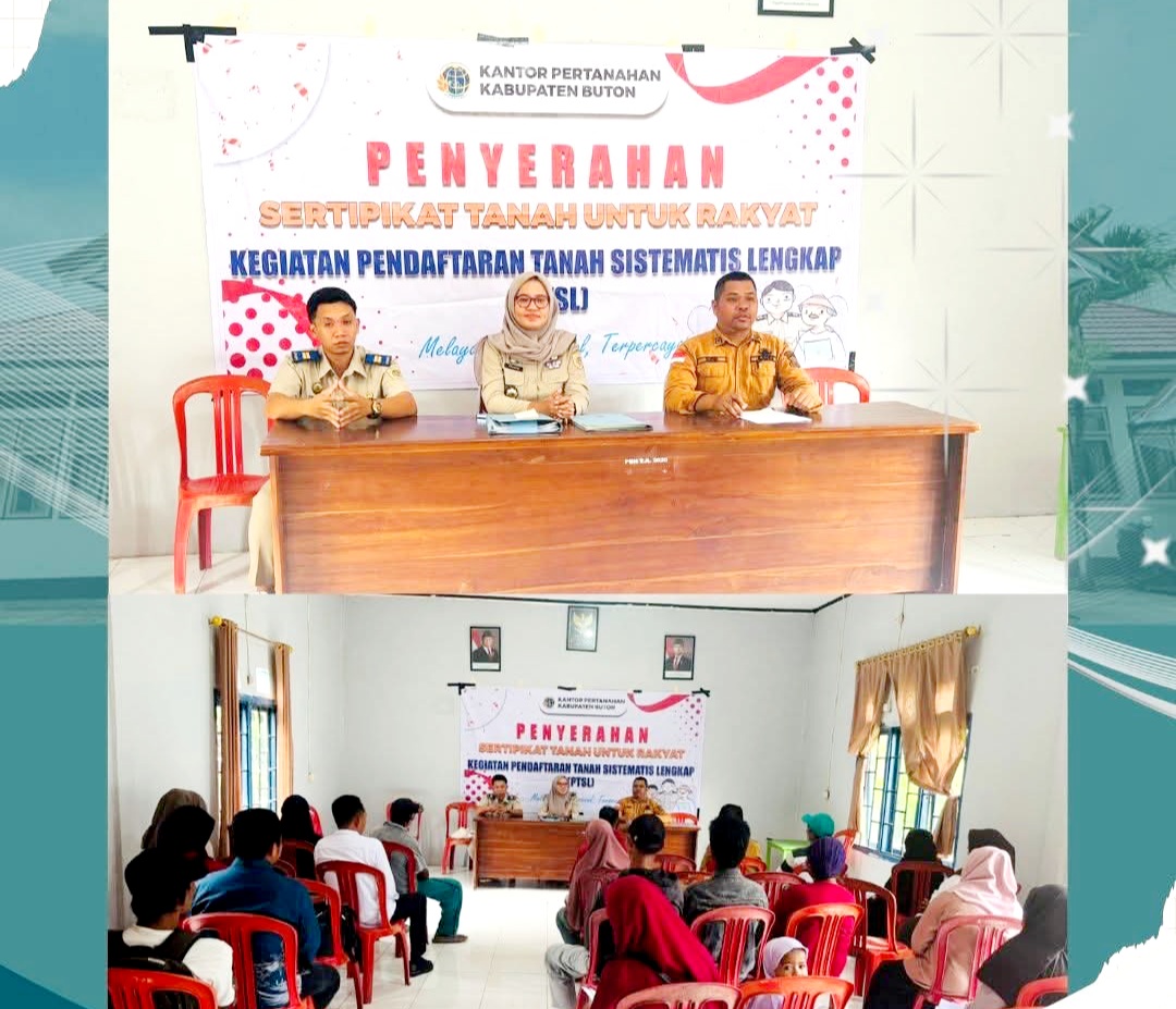 BPN Buton Mulai Bagikan 1000 Sertifikat ke Warga