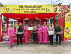 Pastikan Keamanan Nataru, Kapolres Buton Cek Pos Pam