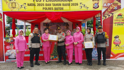 Pastikan Keamanan Nataru, Kapolres Buton Cek Pos Pam