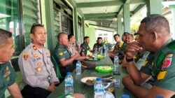 Sinergitas TNI–Polri, Polsek Pasarwajo Kunjungi Koramil 1413-02/Pasarwajo