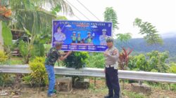 Sosialisasi Lalulintas, Sat Lantas Pasang Spanduk Imbauan Keselamatan