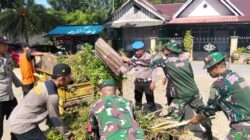 Sinergitas TNI-POLRI, Pemda dan Masyarakat Lakukan Kerja Bakti di Tempat Ibadah