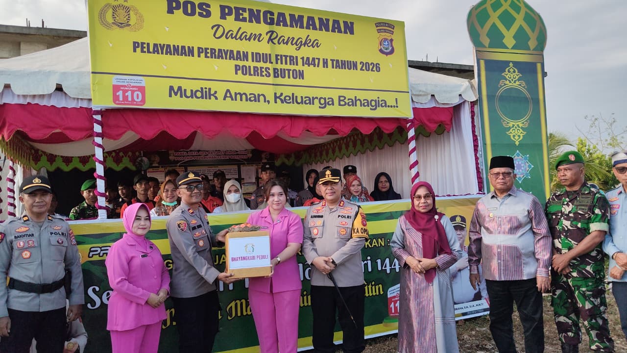 Kapolres Buton Bersama Bupati Buton Selatan Cek Pos PAM Ops Ketupat Anoa 2026