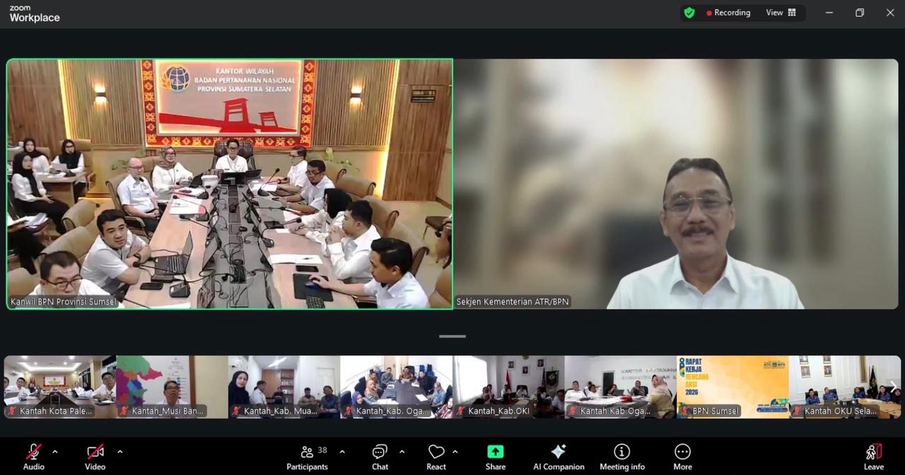 Sekjen ATR/,BPN Berikan Pengarahan di Rakerda Kanwil BPN Provinsi Sumsel
