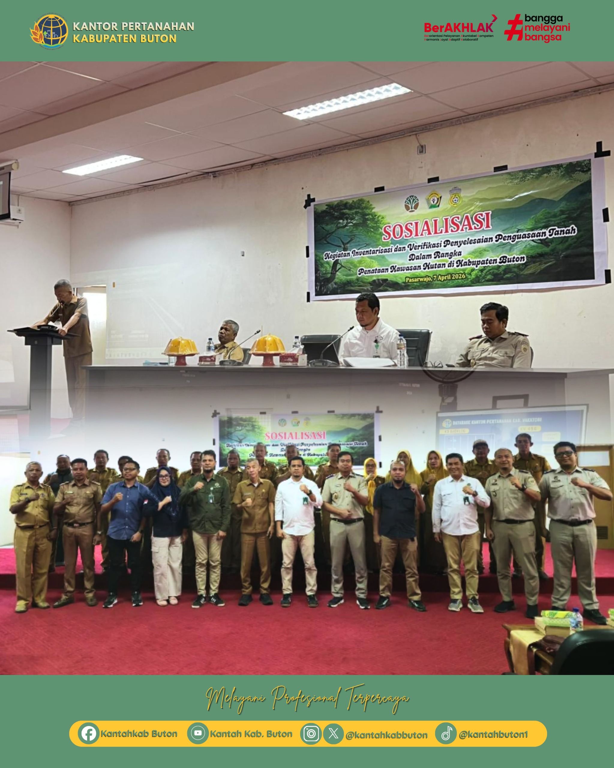 Kepala Kantor Pertanahan Buton Hadiri Sosialisasi Inver PPTPKH