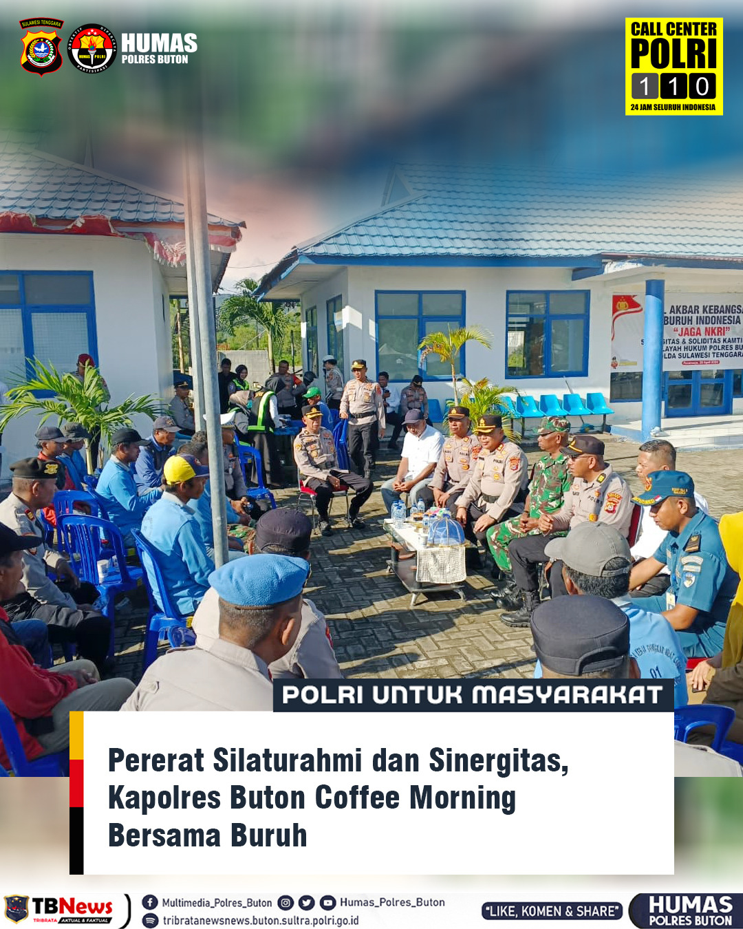 Jelang May Day, Kapolres Gelar Apel Kebangsaan Buruh dan Coffee Morning di Pelabuhan Bananungi