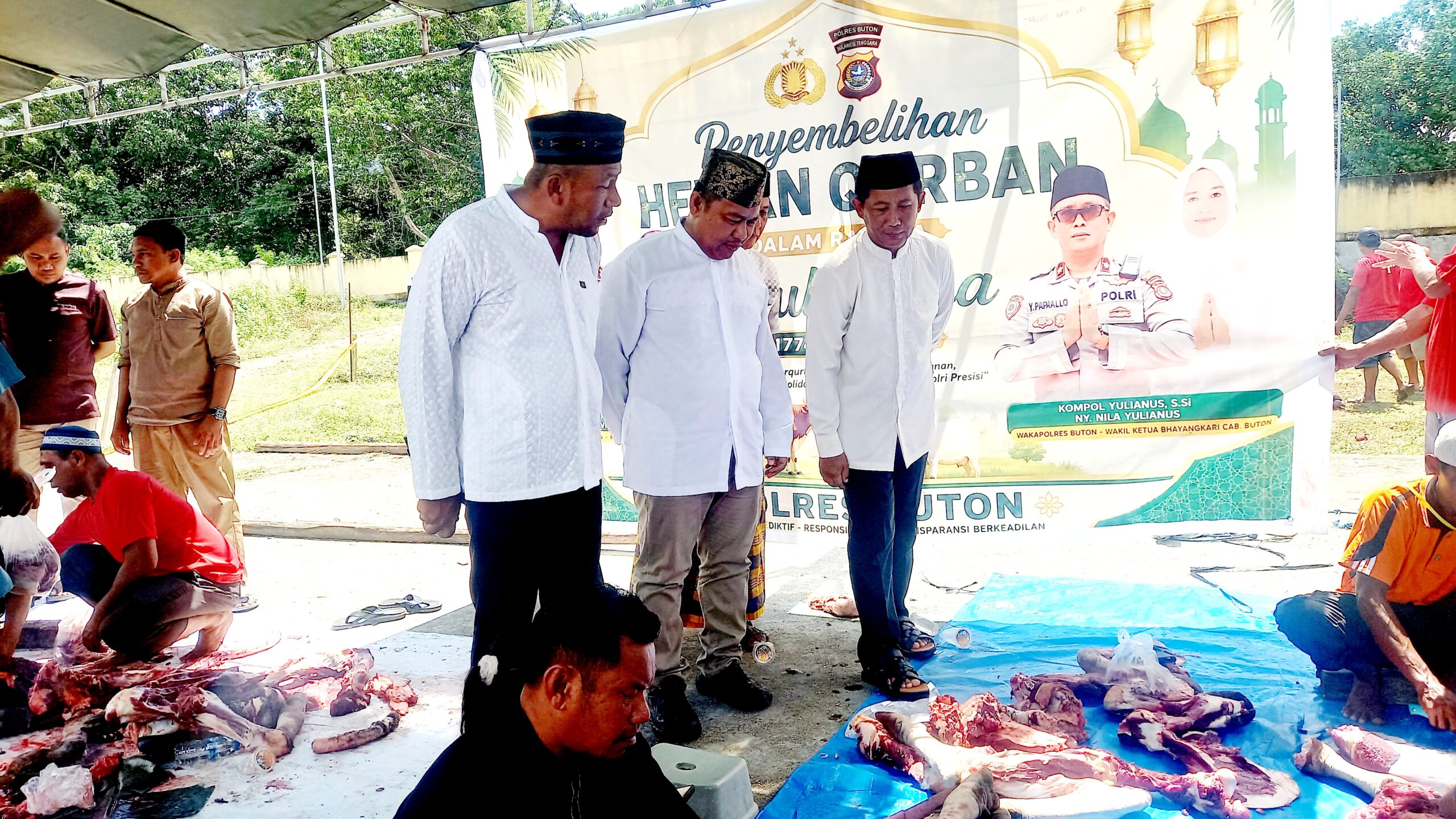 Polres Buton Sembelih 11 Sapi, Daging Disalurkan ke Warga